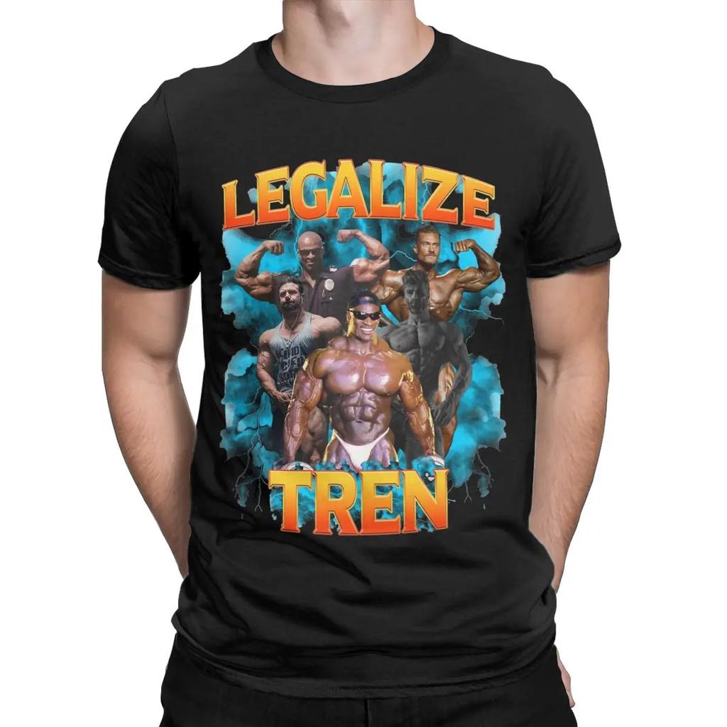 Ronnie Coleman Koszulki Męskie Koszulki Casualowe Krótki Rękaw Okrągły Dekolt T-Shirt 100% Bawełna Odzież Plus Size