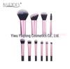 Crystal Handle 10-Piece Mini Makeup Brush Set: Portable Travel Contouring, Eyeshadow & Powder Beauty Tools.