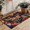 Flannel Spring Easter Bunny Easter Egg Flower Theme Print Door Mat Anti Slip Mat Carpet Spring Comfortable Floor Mat Decoration