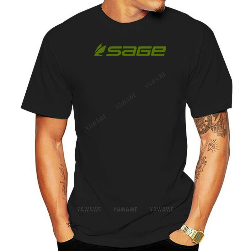 Mens Teeshirt Sage Fly Fishing Logo T Shirt  Short Sleeve  Black Color  Size L NEW Vintage Style Short Sleeve Tshirts