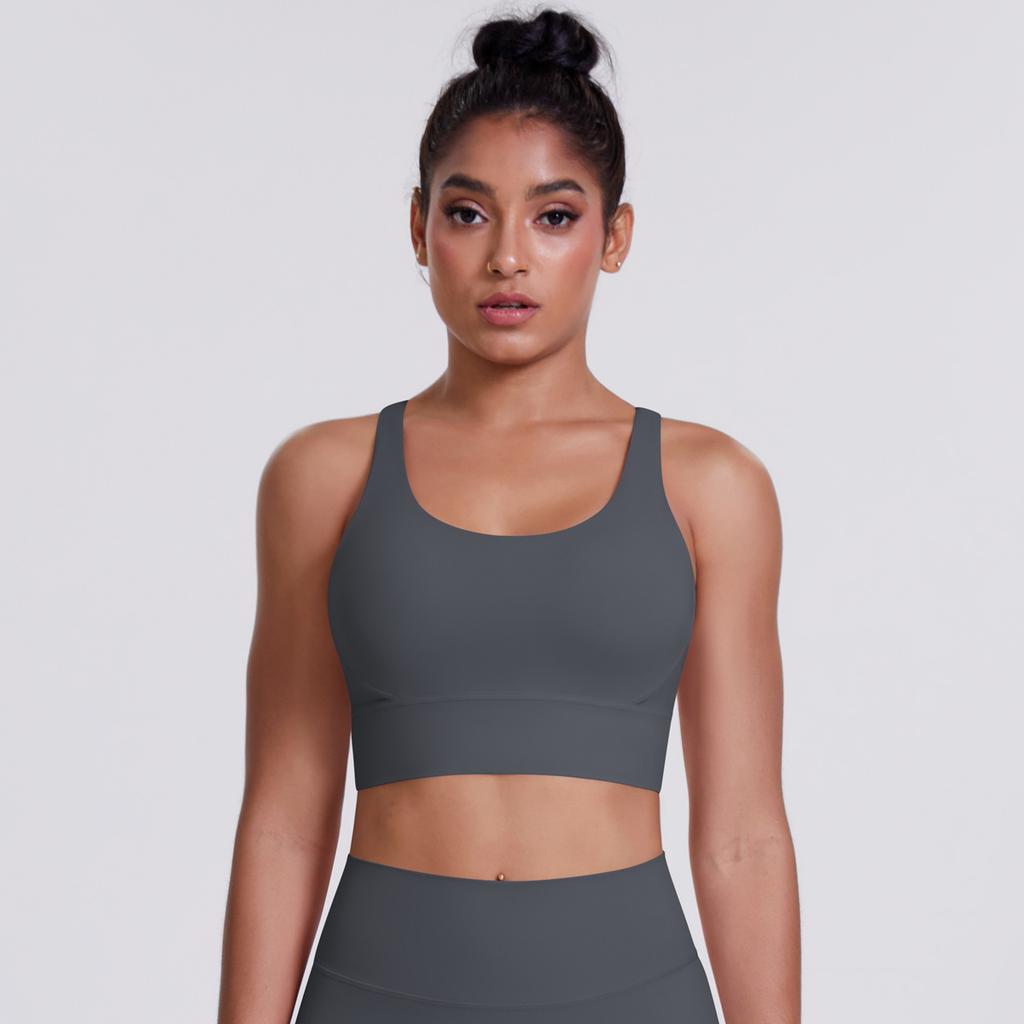 Cloud Feeling Brushed Cross Back Sports Bra, Casual Running, Shockproof Fitness Vest, Yoga Clothes For Women