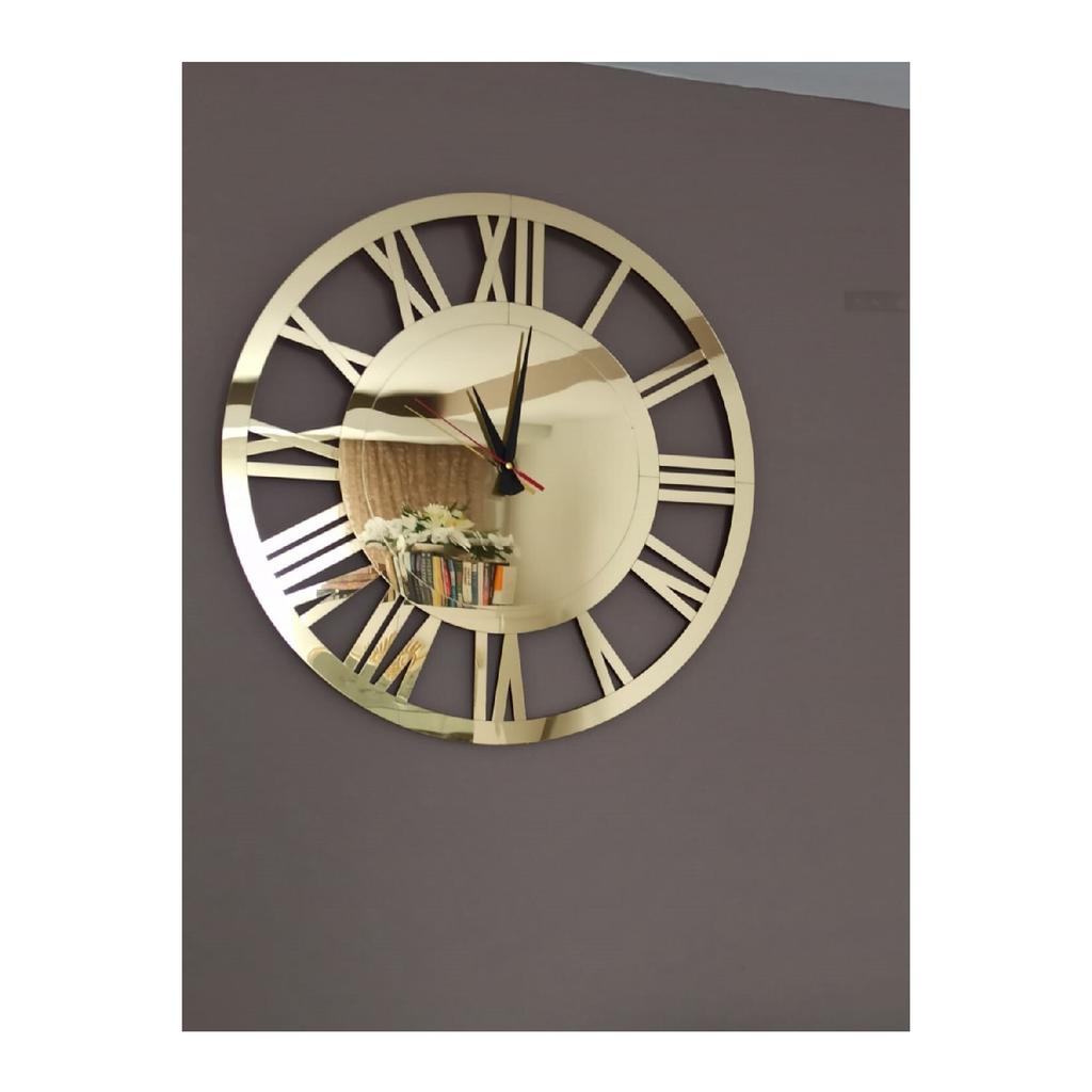 Decorative Gold Scratched Wall Clock 40 Cm Gold Yellow Modern Home Decoration Wall Clock