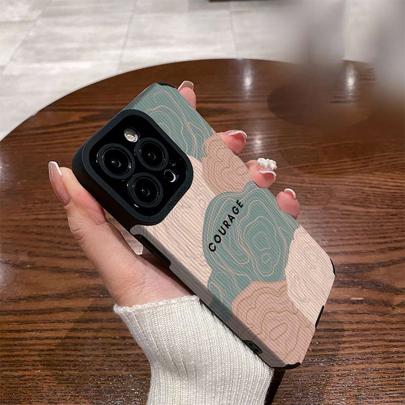 Mode-Hybrid-bedruckte vertikale Narbenleder-Rückseite aus weichem Silikon mit Kameraobjektiv und vollem Schutz für Samsung