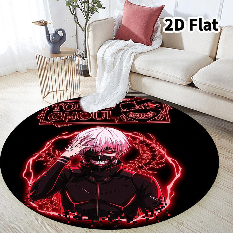 Tokyo Ghoul Round Area Rug Carpet Rug For Living Room Bedroom Sofa Playroom Decor Nonslip Floor Mat