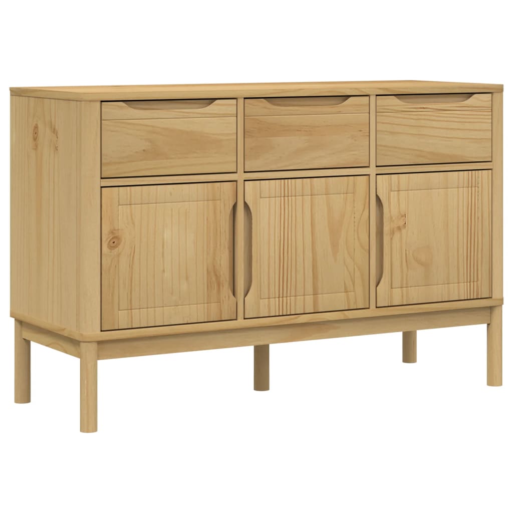 Vidaxl Szafka Floro, Woskowy Brąz, 114X43X74 Cm, Lite Drewno Sosnowe