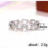 925 Sterling Silver Shiny Full Diamond Ring Chain Shaped Diamond and Zirconia Index Ring Cubic Zirconia Cocktail Rings CZ Diamond Ring Eternity