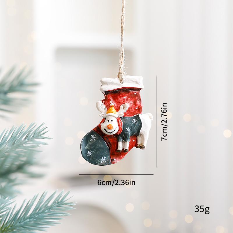 2025 New Christmas Deer Ornament Cute Cartoon Reindeer Hanging Pendant for Xmas Tree Decor Home Festival Party Decoration