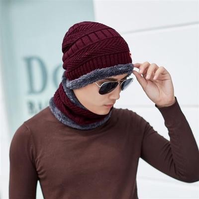 Neckwarmer Beanie Set (Wine)/Fur Hat Beanie Winter Hat