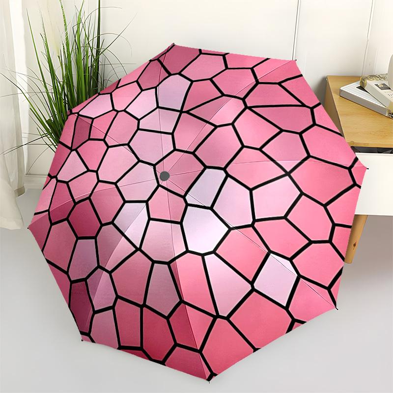 

1pc Geometric Pattern Automatic Opening/Closing Umbrella with Operation & Windproof Canopy - Folding Design, Holiday Gift yy260225106
