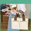 Geantă Tote Elegantă din Pânză pentru Femei, Culoare Crem, cu Design Multi-buzunare, pentru Utilizare Zilnică