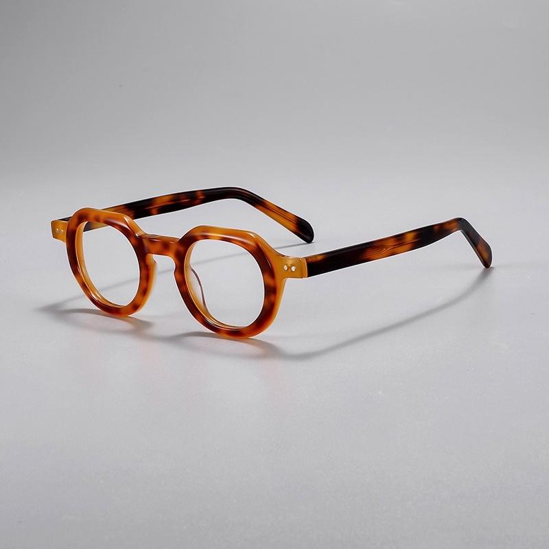 Fashion Retro Handmade Acetate Glasses Frame Women Optical Prescription Custom Eyeglass Classic Round Men Myopia Reading Eyewear