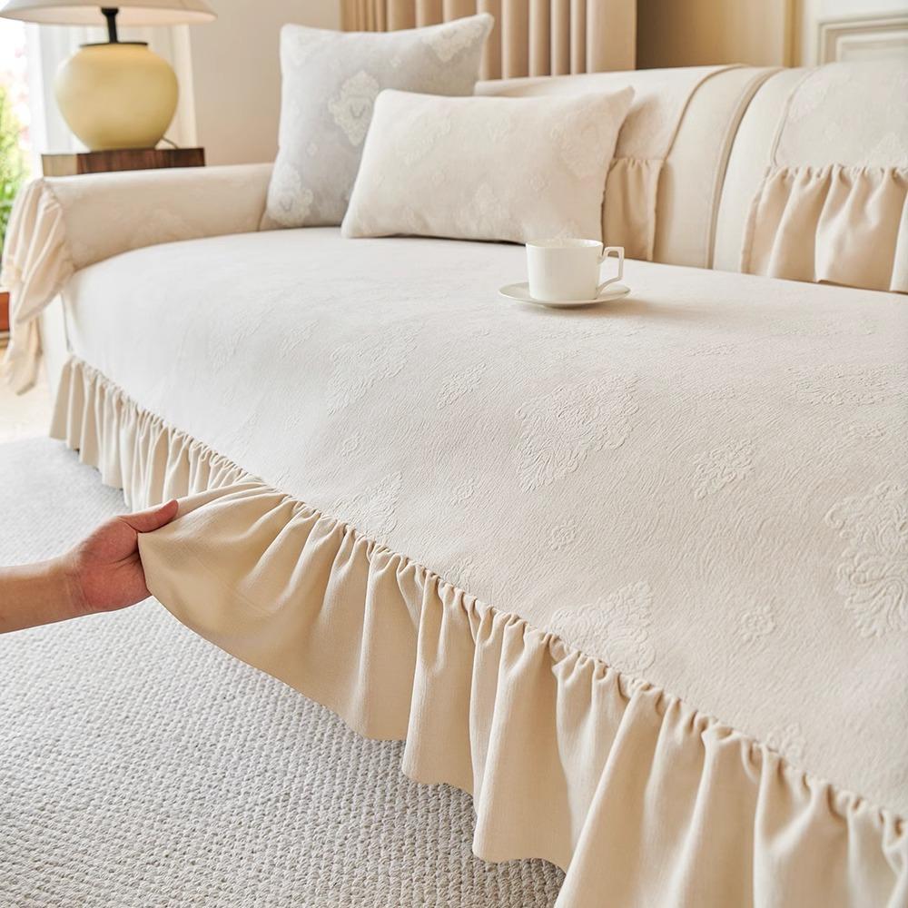 New Cream Wind Sofa Cushion, Universal In All Seasons, Dirt-Resistant And Non-Slip Seat Cushion, High-End Jacquard Sofa Cover