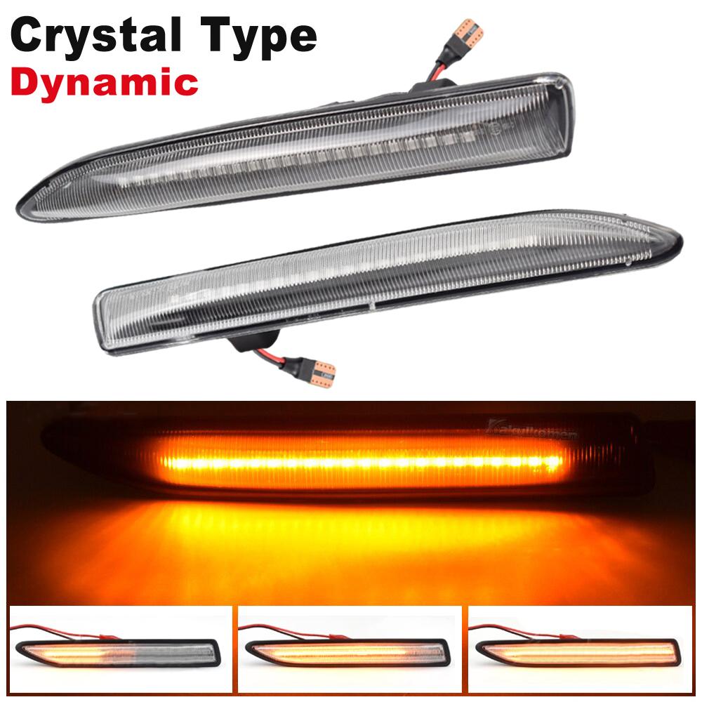 2X For Ford Mondeo Mk4 Hatchback Saloon Estate(BA7)2007 2008 2010-2015 Smoke Lens Dynamic LED Side Marker Light Turn Signal Lamp