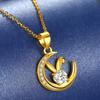 Exquisites Gold-Mondhase-Halsketten für Damen - Koreanischer Stil Anhänger