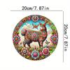 2D Flat 20*20cm1pc Bright-coloured Camels&butterfly&flowers Welcome Door Sign Decor, Vibrant Floral and Animal Design Round Wooden Ornament Perfect