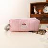 Pencil Case Polyester Material Large Capacity With Cute Blue House Design For Middle School Girls