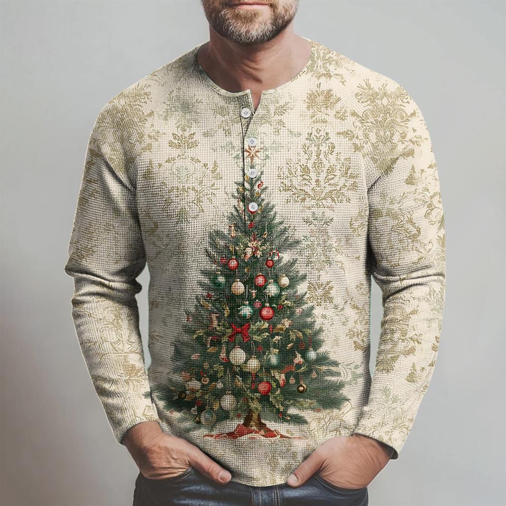 Men's Loose Casual Button Down Collar Long Sleeve Top