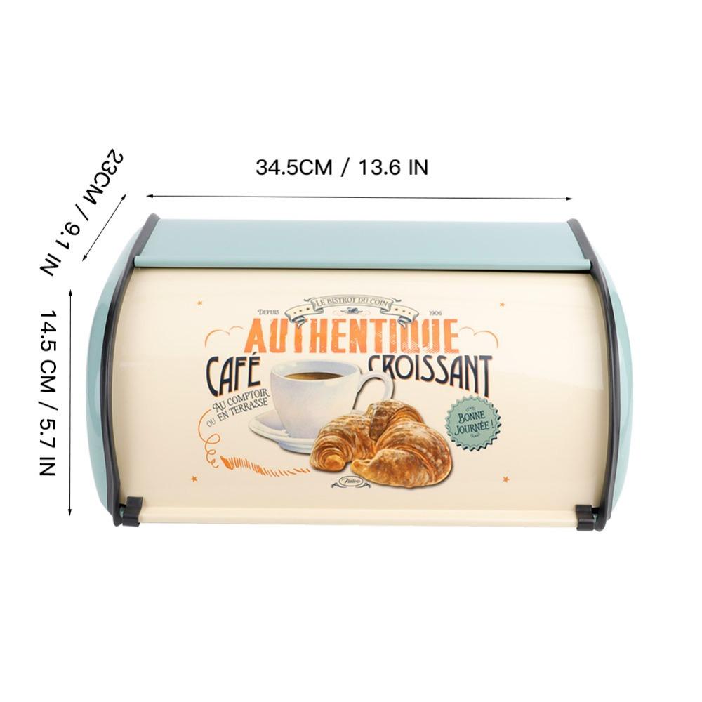 Red/Blue Bread Box Metal Food Storage Bin Practical Roll Top Bread Box Kitchen Counter