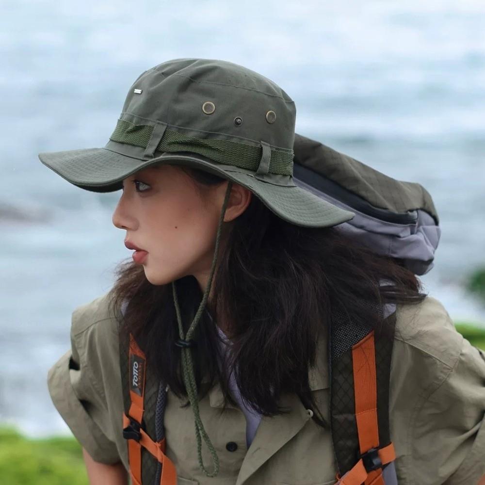 Outdoor Wide Brim Garden Hiking Cap Bucket Hat Sun Hat Neck Flap Cover