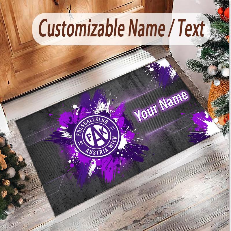 Personalized Crystal Velvet Carpet Austria Wien FC Pattern Non Slip Floor Rug