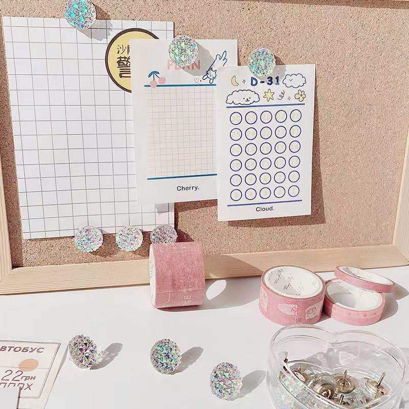 18mm Creative AB Color Rhinestone Pushpins for Cute Cork Board Photo Wall Decoration.
