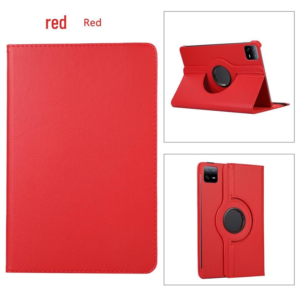 Xiaomi 6 Tablet 11-inch Rotating Smart Sleep Cover, Fits Redmi 10.6, Litchi Leather
