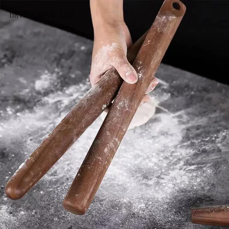 Natural Walnut Rolling Pin for Dough Wooden Pastry Roller Roll Kitchen Accessories Cake Pizza Tools