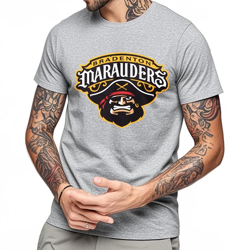 Plus Size Summer For Him Tshirt Bradenton Marauders Pirate Logo Design Short Sleeve Adult Crew Neck Tops Relaxed Fit Tshirt