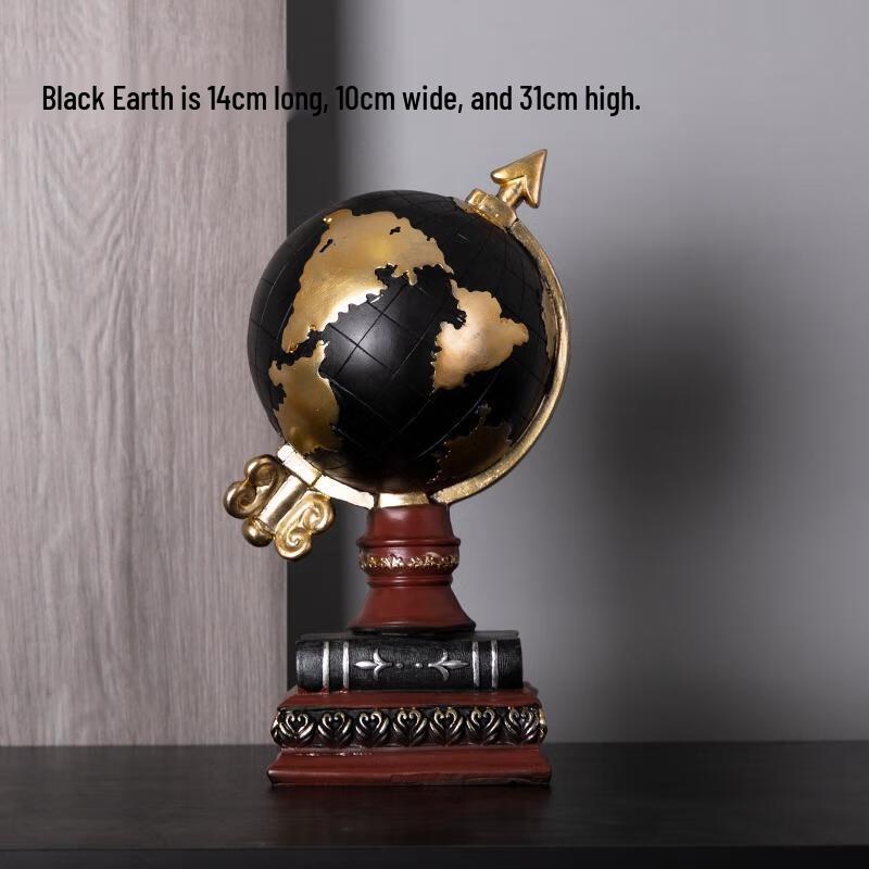 HANDUNYOU Retro Black Gold Globe Ornament