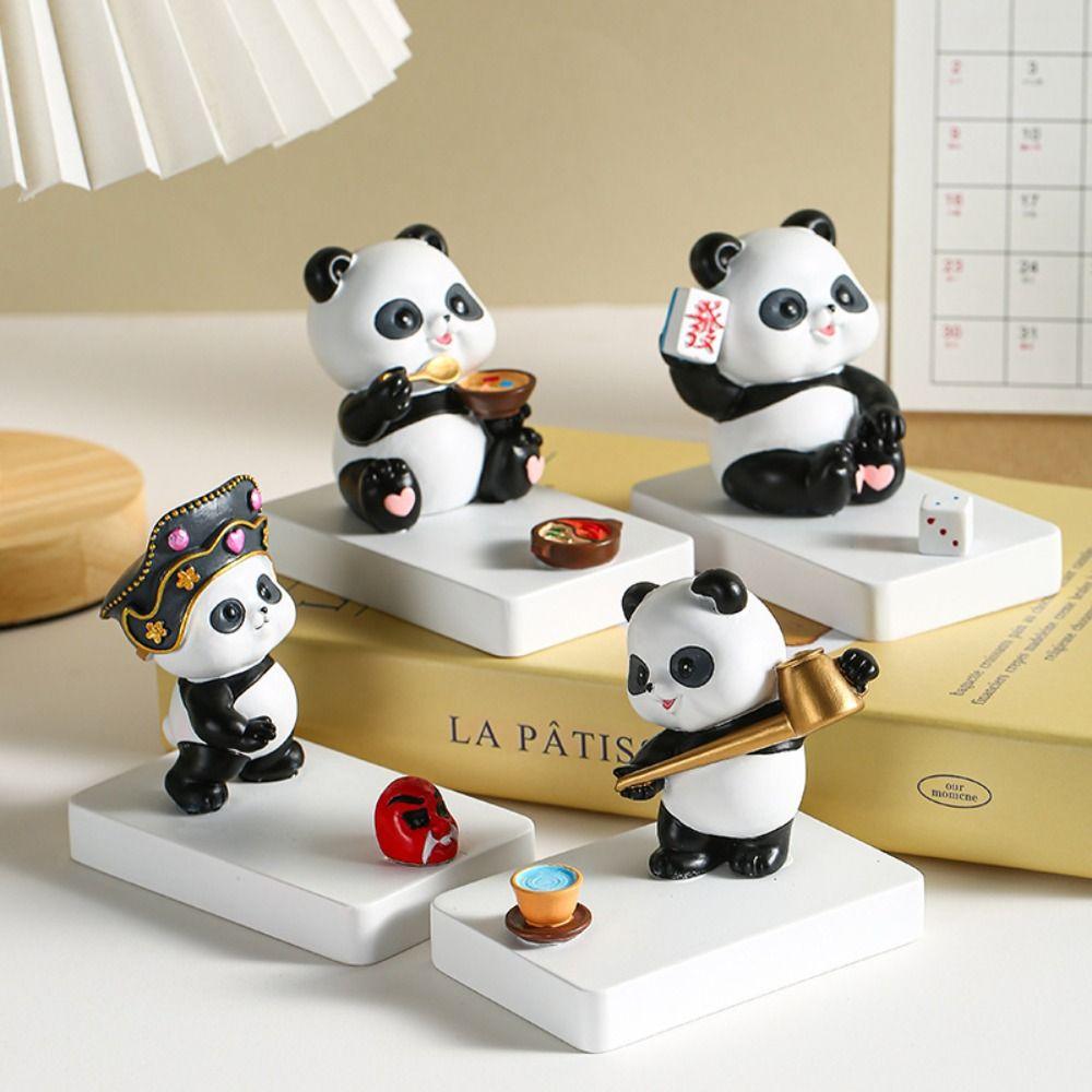 Panda Figurines Cartoon Phone Stand Holder Resin Mobile Phone Bracket  Sichuan Cultural