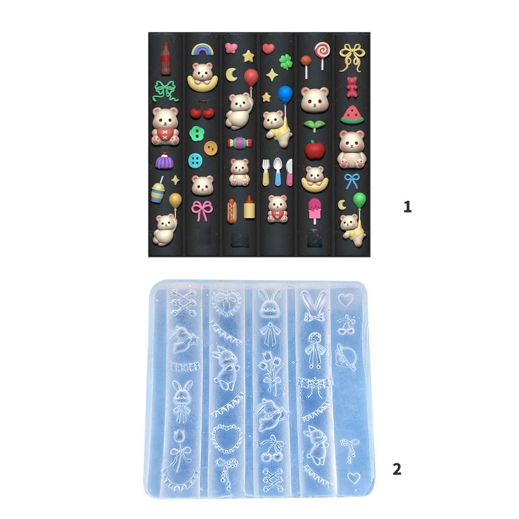 Multipurpose Art Moulds Animal Theme Nails Template Molds Silicone Texture for Beauticians and Nails Art Learners