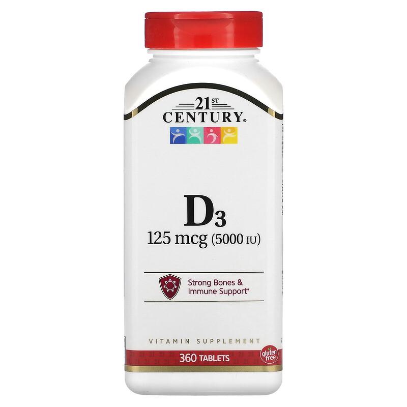 Vitamin D3, 125 Mcg (5,000 IU), 360 Tablets