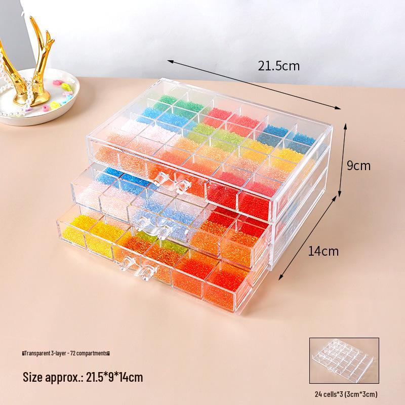 Transparent Multi-Layer Storage Box for Glass Beads and Jewelry Accessories