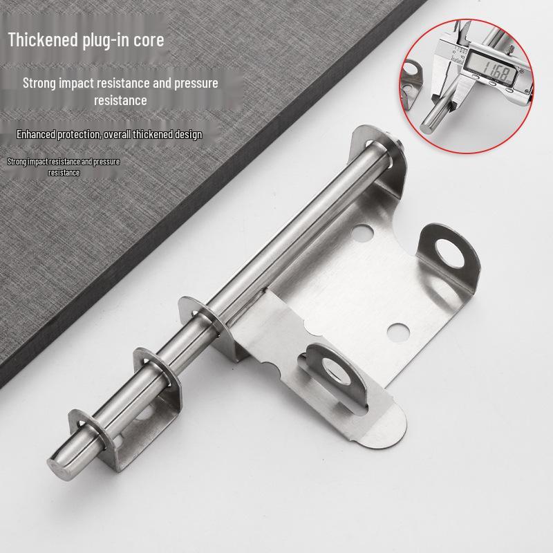 304 Stainless Steel Bolt Cage Lock with Two-Way Door Pins and Anti-theft Padlock for Main and Warehouse Doors