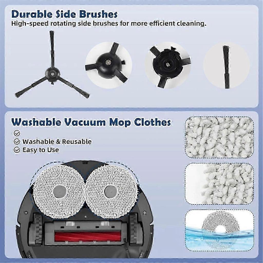 23pcs Accessories Kit for Qrevo S Qrevo Pro Qrevo Max V Robot Vacuum Cleaner Includes Dust Bag Side Brush and HEPA Filter