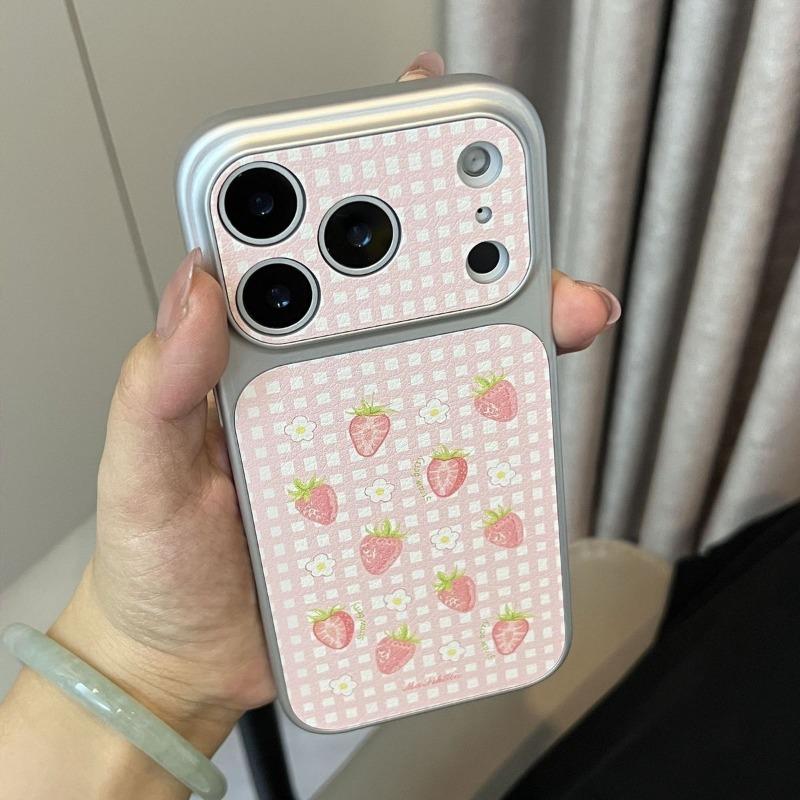 Cute Plaid Strawberry Fashion Anti Drop Phone Case For Apple Iphone
