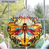 1pc Bohemian Colorful Dragonfly Acrylic Pendant, Snap-On Round Hanging Ornament for Home/Garden/Car, Perfect Easter & Mother's Day Gift