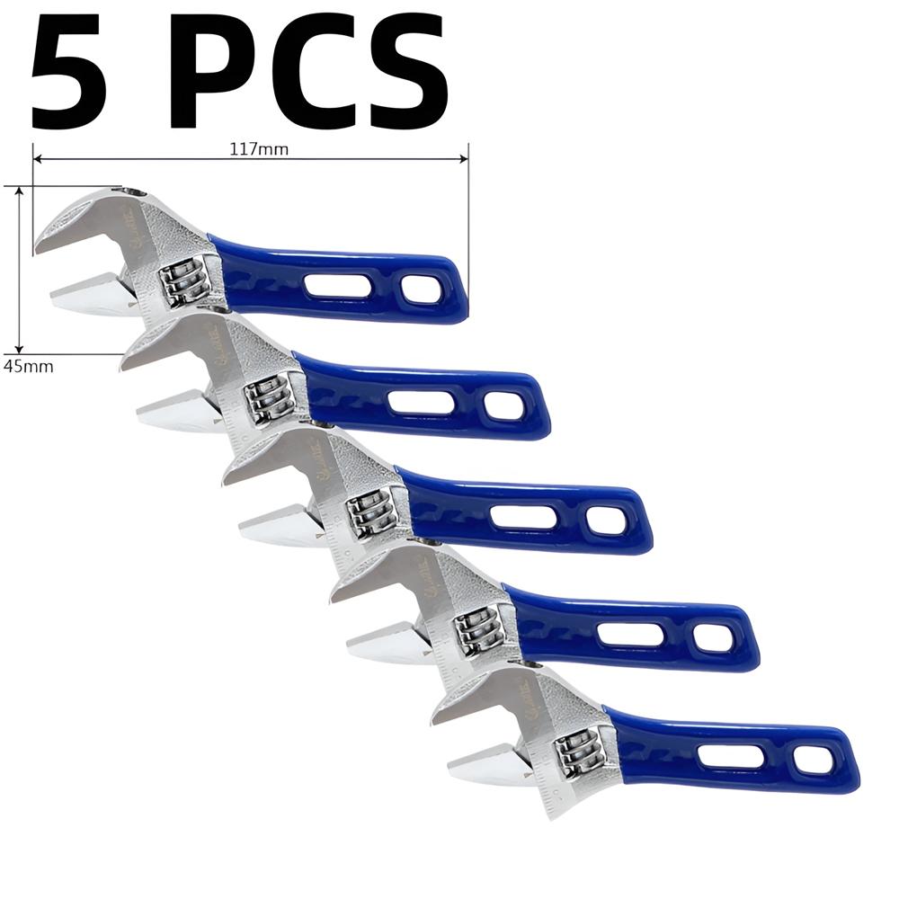 Deli Adjustable Spanner PVC Coated Handle Stainless Steel Universal Spanner Hand Tool 4 Inch Household Multifunctional Wrench