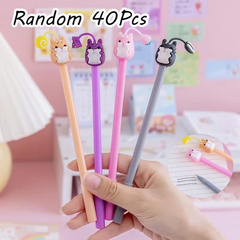 

1Pc Cute Gel Pen Kawaii Random Pattern Cartoon 0.5m Black Gel Ink Pen School Stationery Office Suppliers Gifts Back To School Season 0.5mm 1Pc