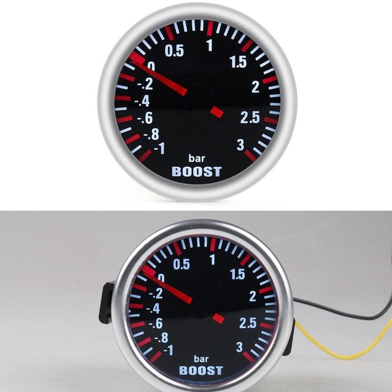 Turbocharger Gauge 52MM Instrument Pipe Plastic Metal Car Modification Racing Gauge 12V Turbocharger Gauge Mechanical 3bar