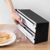 2 In 1 Food Film Dispenser Cutter Plastic Safety Aluminum Foil Cutting Machine Refillable Wrap Organizer