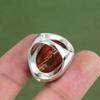 Roter Schlangenhaut-Jaspis Ring 925er Sterling Silber Ring Handgefertigter Ring Antiker Ring Edelstein Silberschmuck Verlobungsgeschenk Erhältlich in Ringgröße