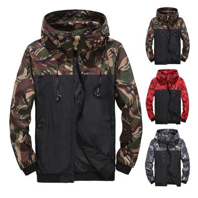 Autumn Coat Camouflage Windproof Waterproof Cardigan Hooded Men Sweatshirt for Work