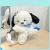 Mochila de Pelúcia Desenho de Cachorro Para Meninas Com Material de Nylon Durável e Bolso Interno Para Uso Diário