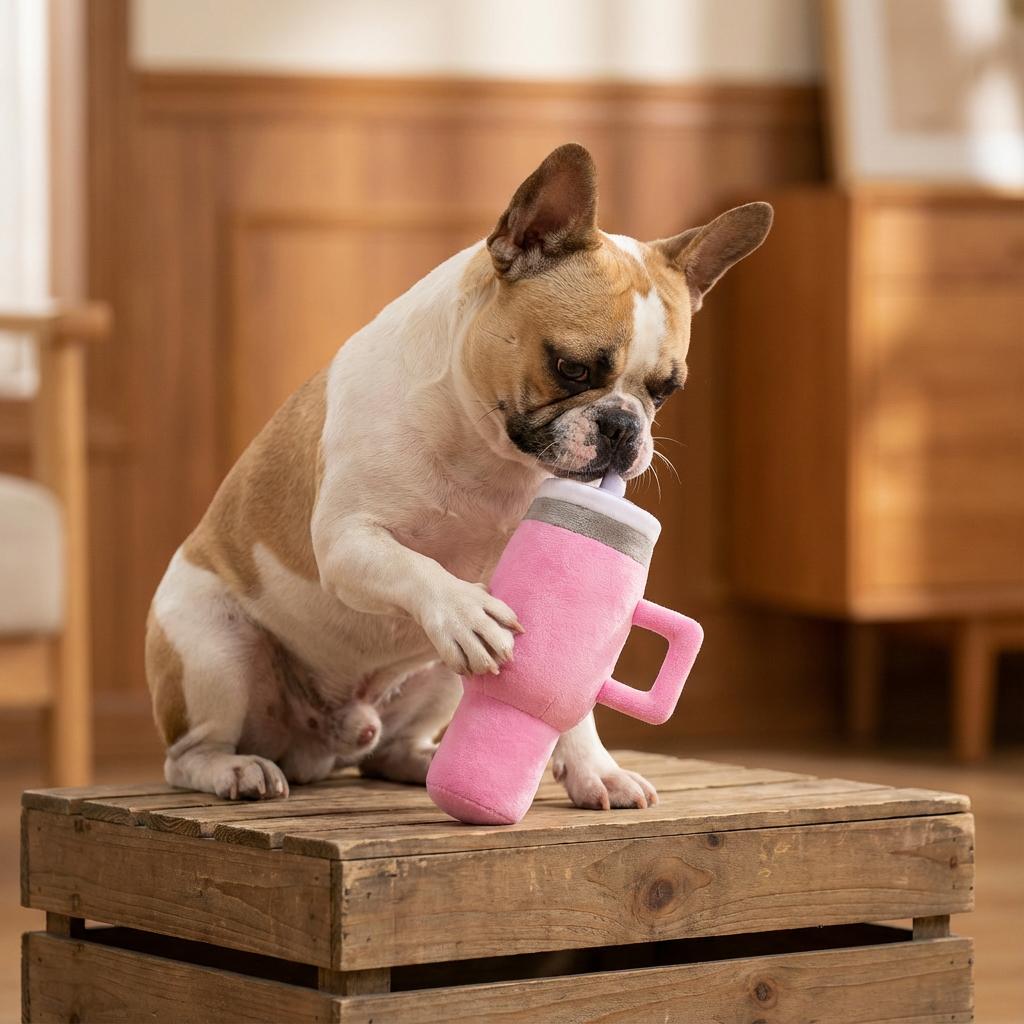 

Durable Chew Resistant Pet Water Cup Plush Toy. 26x13cm, for Dogs/Cats, Satisfies Chewing Instinct United States