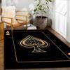 Large Luxury Poker Mat Ace of Spades Design Non Slip Plush Bottom Black Golden Decor Living Room Game Room Office Parties
