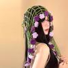 Hook Woven Flower Triangle Headscarf Women's Countryside Style Summer Headband Knitted Waist Scarf Fart Curtain Necklace