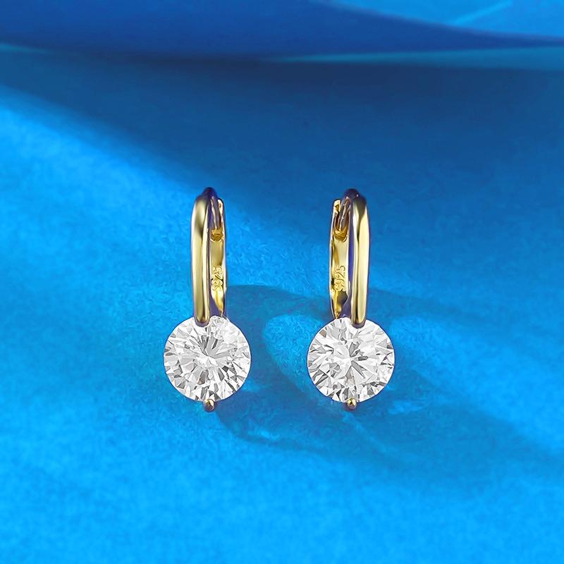Xiancan 925 Sterling Silver Classic Round Diamond Stud Earrings - Light Luxury & Versatile Style 925 Sterling Silver
