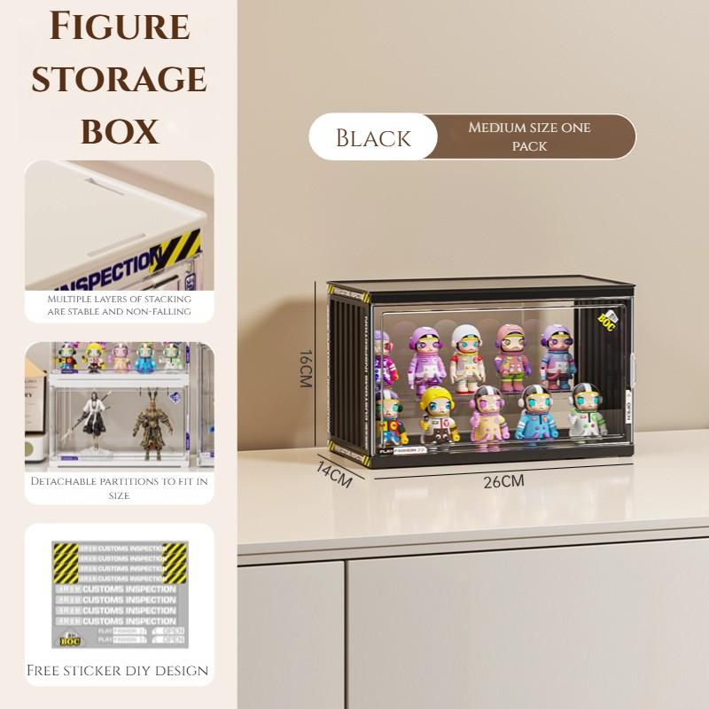 

High-Definition Clear Acrylic Desktop Organizer Box for Collectible Figures Blind Box Action Figures Toys чёрный