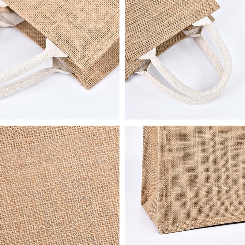 Custom DIY Hand-Painted Jute Burlap Tote Bag by MUJI